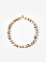 Mint Velvet Cream Marbled Stone Beaded Necklace - Image 2 of 3