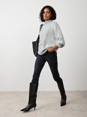 Mint Velvet Grey Knit Star Jumper - Image 1 of 8