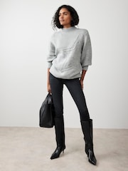 Mint Velvet Grey Knit Star Jumper - Image 2 of 8