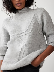 Mint Velvet Grey Knit Star Jumper - Image 6 of 8