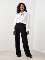 Mint Velvet Black Wide Tailored Trousers - Image 3 of 8