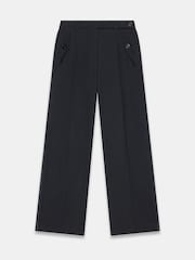 Mint Velvet Black Wide Tailored Trousers - Image 7 of 8