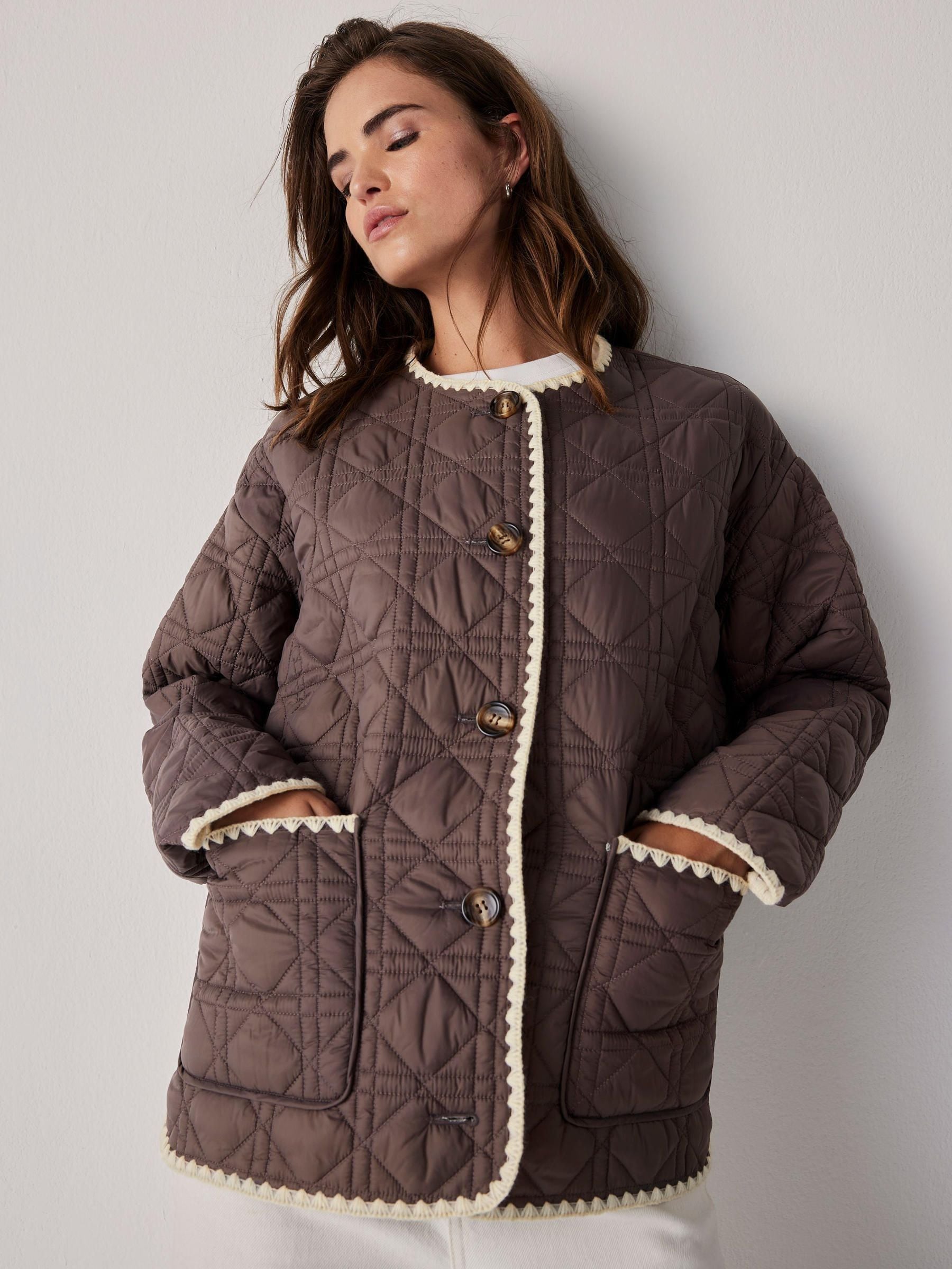 Buy Mint Velvet Brown Reversible Quilted Jacket from Next USA
