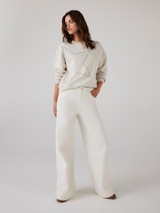 Mint Velvet White Cotton Blend Star Sweatshirt - Image 3 of 8