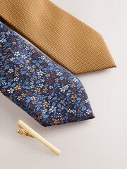 Blue/Yellow Textured Clip Ties 2 Pack - Image 2 of 3