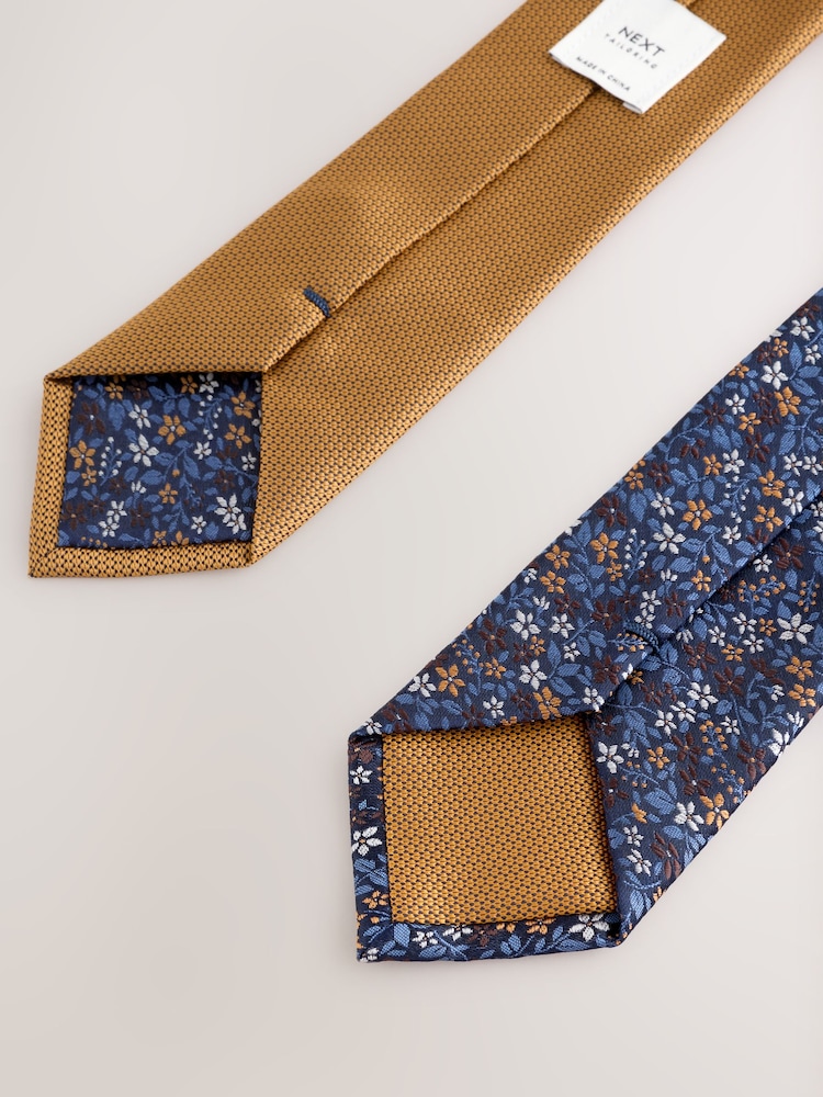 Blue/Yellow Textured Clip Ties 2 Pack - Image 3 of 3 Blue/Yellow Textured Clip Ties 2 Pack - Image 3 of 3