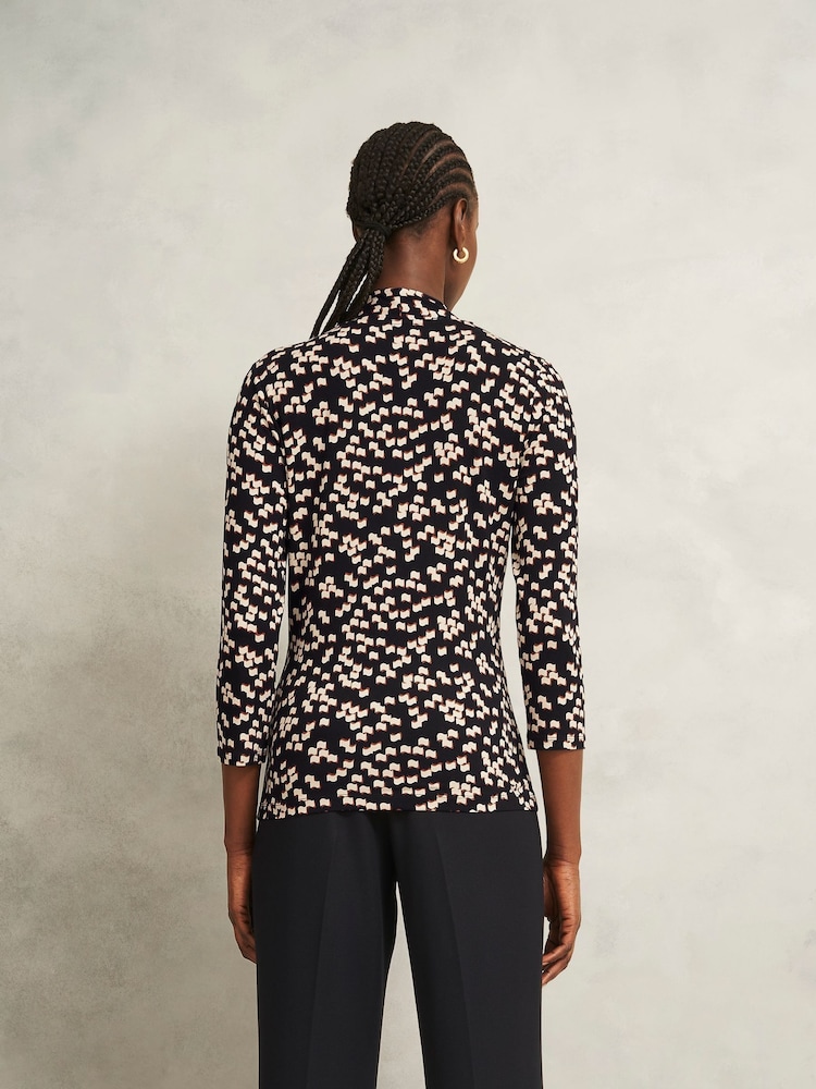 Hobbs Blue Aimee Printed Top - Image 2 of 4