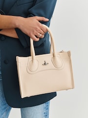 Vivienne Westwood Cream Troy Small Tote Cross-Body Bag - Image 2 of 10