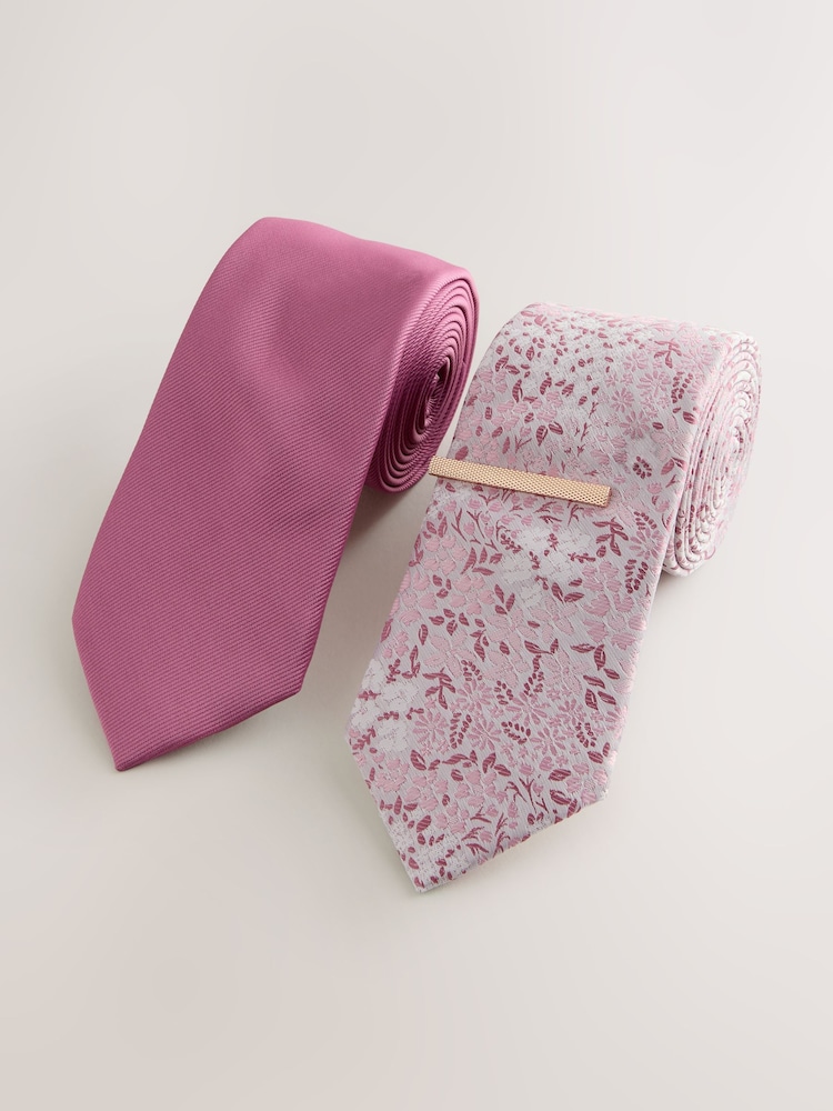 Pink Ties 2 Pack - Image 1 of 3 Pink Ties 2 Pack - Image 1 of 3