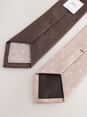 Neutral Textured Clip Ties 2 Pack - Image 3 of 3