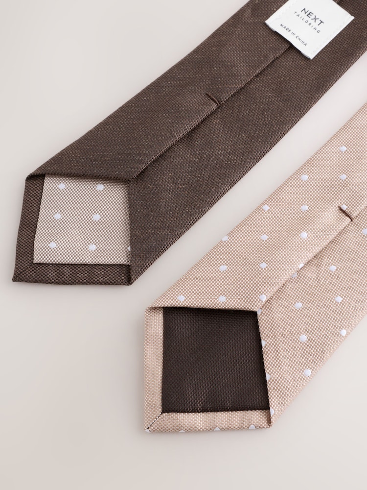 Neutral Textured Clip Ties 2 Pack - Image 3 of 3 Neutral Textured Clip Ties 2 Pack - Image 3 of 3