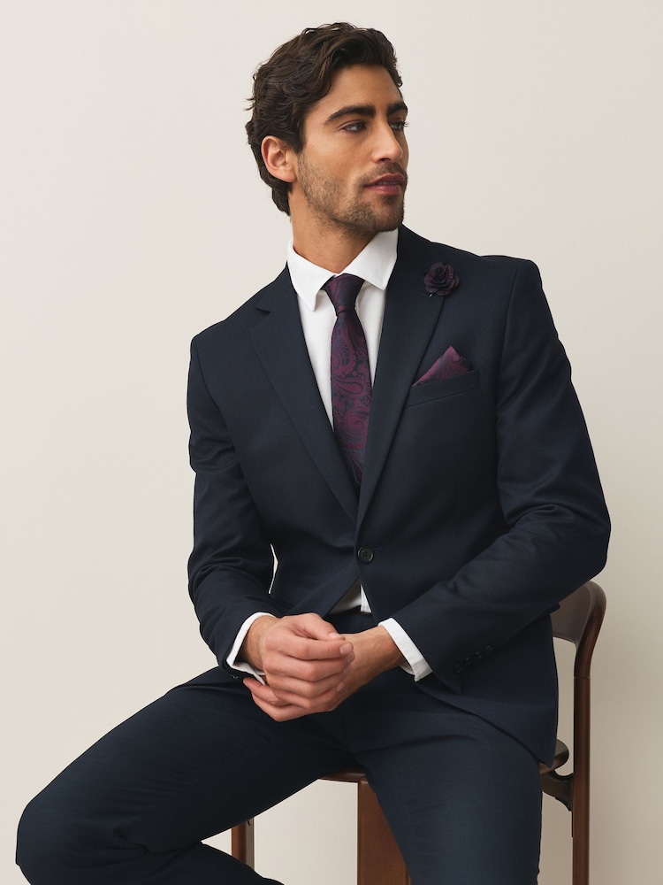 Buy Burgundy Red Tie Pocket Square and Pin Set from Next Turkey