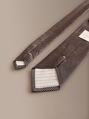 Brown Signature Silk Geometric Tie - Image 3 of 3