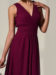 Jolie Moi Red Cora Sleeveless Chiffon Maxi Dress - Image 3 of 6