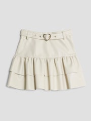 River Island Faux Leather Rara Skirt with Heart Belt - صورة 1 من 4