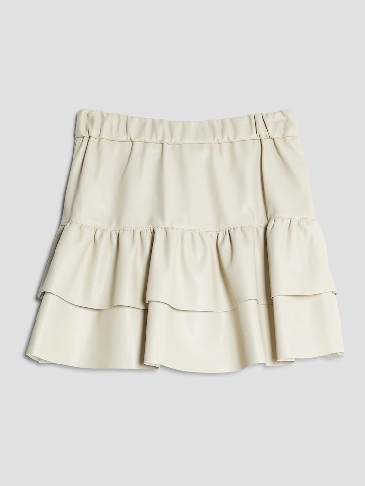 River Island Faux Leather Rara Skirt with Heart Belt - صورة 2 من 4