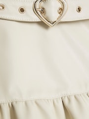 River Island Faux Leather Rara Skirt with Heart Belt - صورة 4 من 4