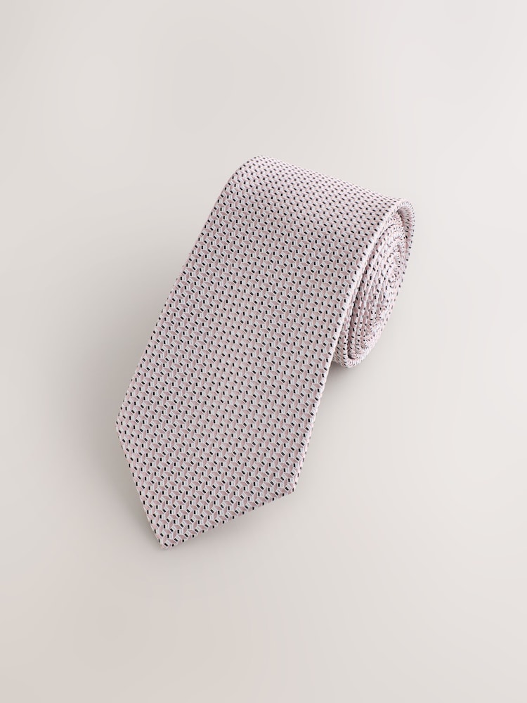 Pink Signature Silk Geometric Tie - Image 1 of 3