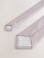 Pink Signature Silk Geometric Tie - Image 3 of 3