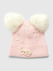 River Island Pearl Bow Beanie - Imagen 1 de 4