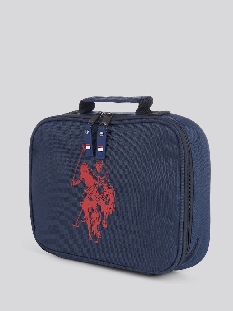 U.S. Polo Assn Blue Graphic Double Horsemen Lunchbag - Image 1 of 6 U.S. Polo Assn Blue Graphic Double Horsemen Lunchbag - Image 1 of 6