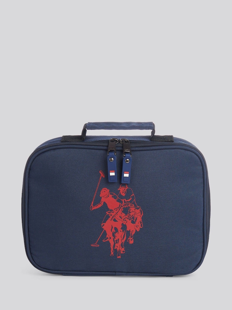 U.S. Polo Assn Blue Graphic Double Horsemen Lunchbag - Image 2 of 6 U.S. Polo Assn Blue Graphic Double Horsemen Lunchbag - Image 2 of 6
