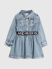 River Island Blue Waist Band Denim Dress - Image 1 of 5