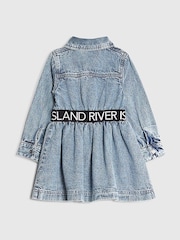River Island Blue Waist Band Denim Dress - Image 2 of 5