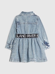 River Island Blue Waist Band Denim Dress - Image 5 of 5