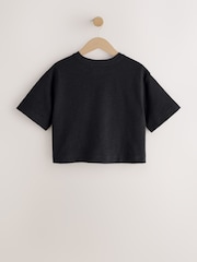 Schwarz - Textured Oversized Boxy T-Shirt (3-16yrs) - Bild 2 von 4