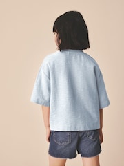 Blau - Textured Oversized Boxy T-Shirt (3-16yrs) - Bild 2 von 8