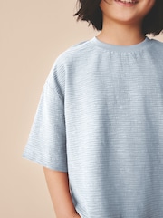 Blau - Textured Oversized Boxy T-Shirt (3-16yrs) - Bild 4 von 8