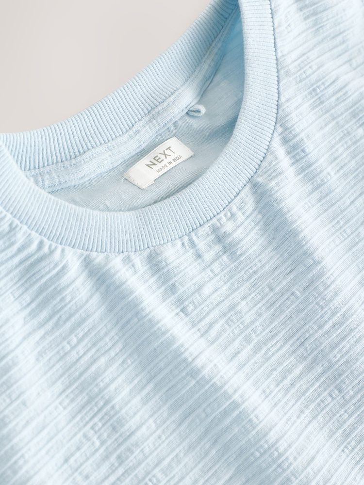 Blau - Textured Oversized Boxy T-Shirt (3-16yrs) - Bild 8 von 8