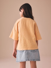 Orange - Textured Oversized Boxy T-Shirt (3-16yrs) - Bild 3 von 7