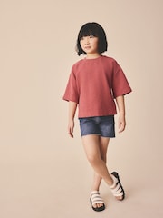 Rostbraun - Textured Oversized Boxy T-Shirt (3-16yrs) - Bild 3 von 8