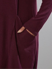 Yours Curve Purple Drape Pocket Dress - Image 4 of 5