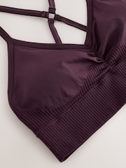 Violet prune - Soutien-gorge de sport sans coutures à bretelles - Image 7 sur 8