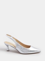 Yours Curve Silver Extra-Wide Fit  Slingback Courts - Image 2 of 5