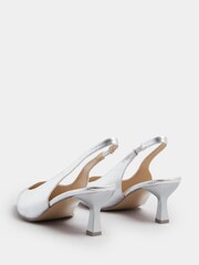 Yours Curve Silver Extra-Wide Fit  Slingback Courts - Image 4 of 5