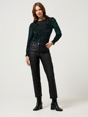 M&Co Green Barroque Devore Top - Image 2 of 5