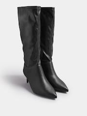 Yours Curve Black Extra Wide Fit Point Knee Heels - Image 3 of 5