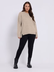 Yours Curve Natural Drop Shoulder Seam Detail Jumper - Image 2 of 5