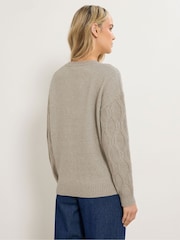 Long Tall Sally Natural Cable Knit Jumper - Image 3 of 5