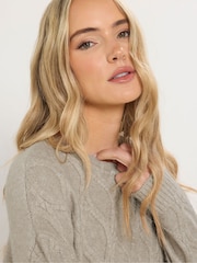 Long Tall Sally Natural Cable Knit Jumper - Image 4 of 5