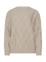 Long Tall Sally Natural Cable Knit Jumper - Image 5 of 5