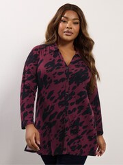 Yours Curve Red Crimson Shirt - Image 1 of 5