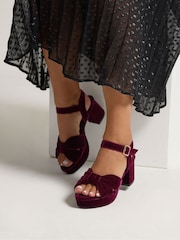 Yours Curve Red Extra Wide Fit Chunky Platform Sandals - Image 1 of 5