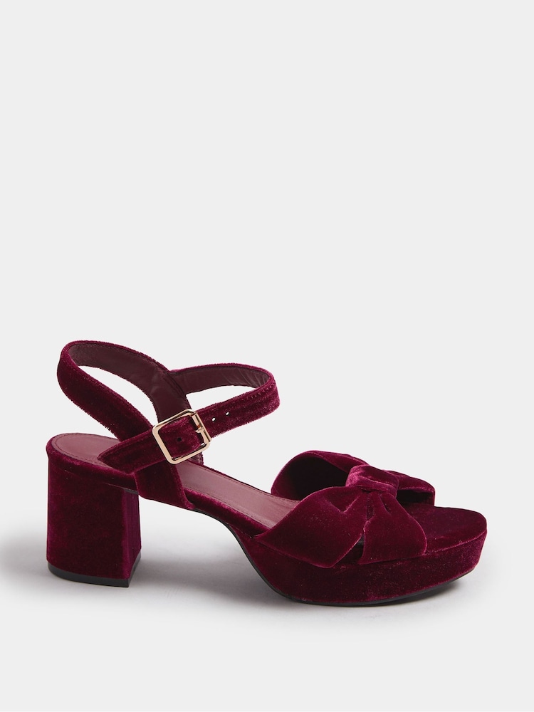 Yours Curve Red Extra Wide Fit Chunky Platform Sandals - Image 2 of 5