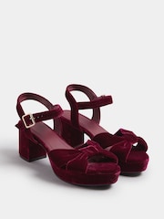 Yours Curve Red Extra Wide Fit Chunky Platform Sandals - Image 3 of 5
