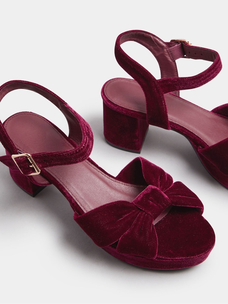 Yours Curve Red Extra Wide Fit Chunky Platform Sandals - Image 5 of 5